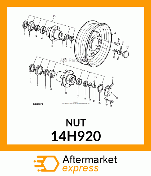 NUT, HEX SLOTTED 14H920