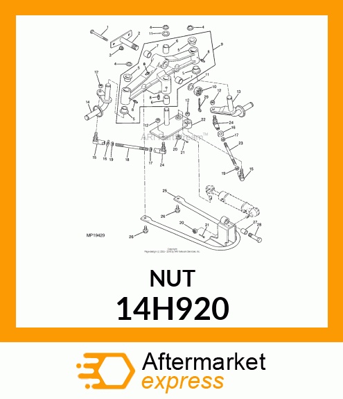 NUT, HEX SLOTTED 14H920