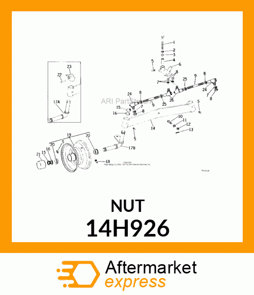 NUT, HEX SLOTTED 14H926