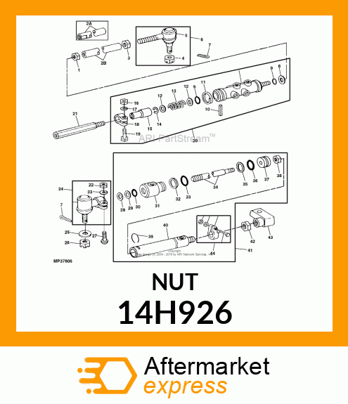 NUT, HEX SLOTTED 14H926