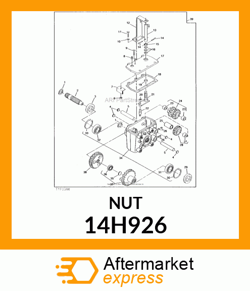 NUT, HEX SLOTTED 14H926