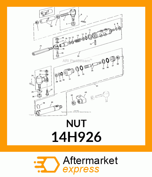 NUT, HEX SLOTTED 14H926