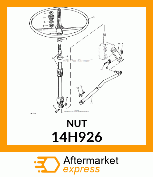 NUT, HEX SLOTTED 14H926