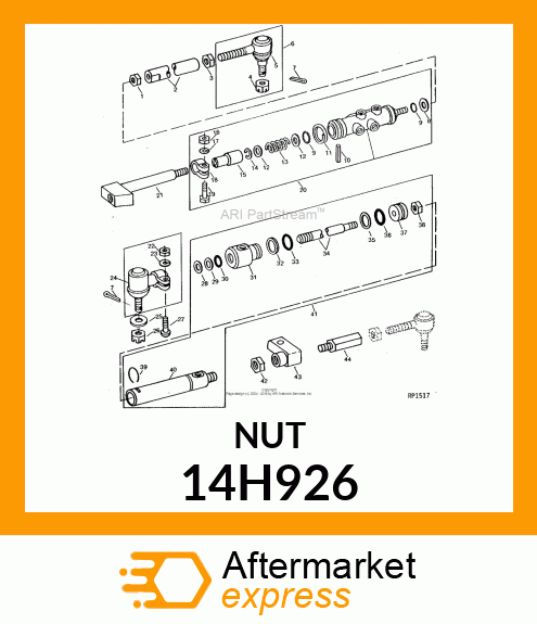 NUT, HEX SLOTTED 14H926