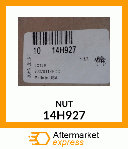 NUT, HEX SLOTTED 14H927