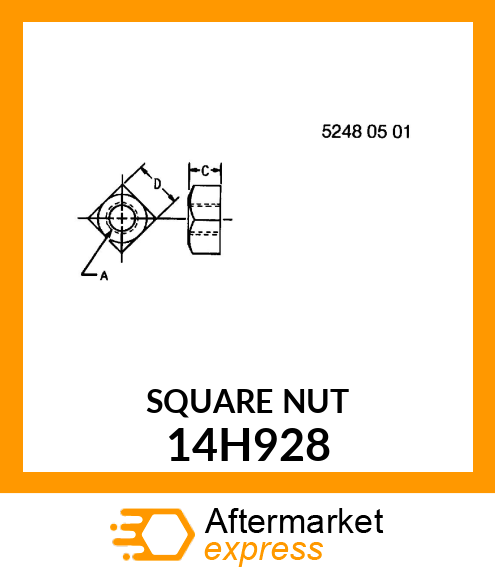 NUT, HEAVY SQUARE 14H928