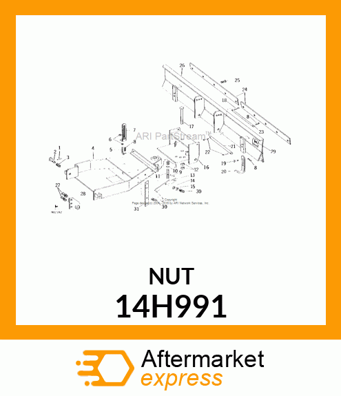 NUT, HEX SLOTTED 14H991