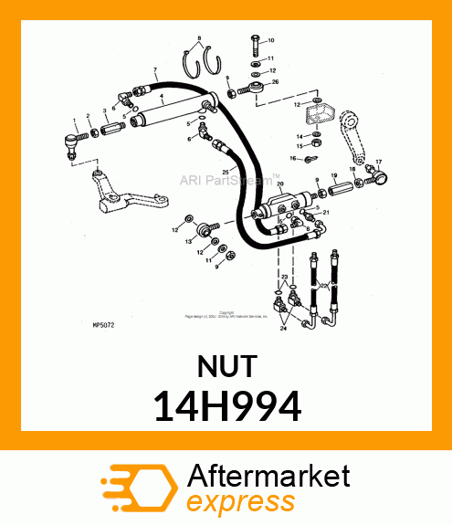 NUT, HEX THICK SLOTTED 14H994