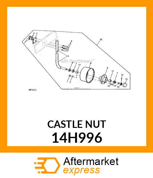 NUT, HEX THICK SLOTTED 14H996