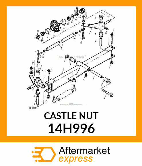 NUT, HEX THICK SLOTTED 14H996