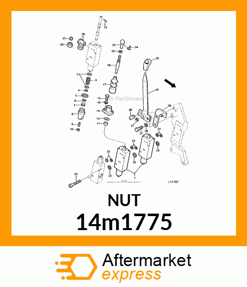 NUT, METRIC, THIN HEX 14m1775