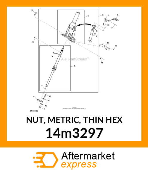 NUT, METRIC, THIN HEX 14m3297