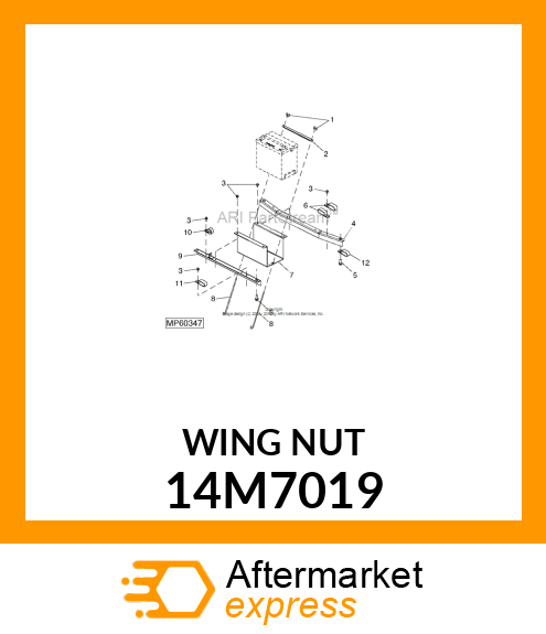 NUT, METRIC FORGED WING 14M7019