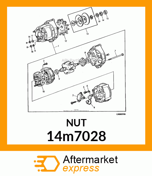 NUT, METRIC, HEX 14m7028