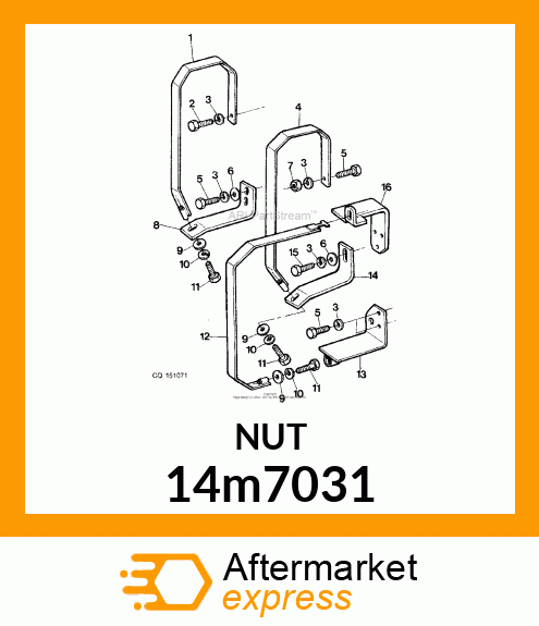 NUT, METRIC, HEX 14m7031