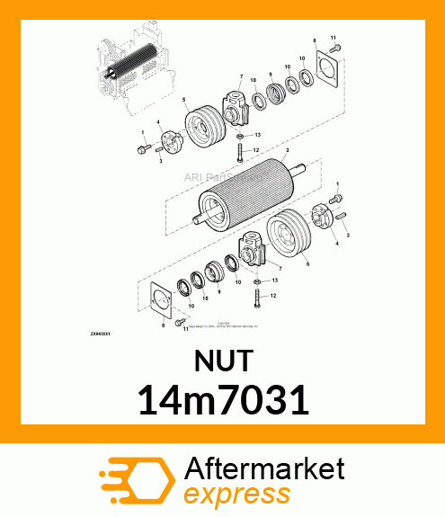 NUT, METRIC, HEX 14m7031