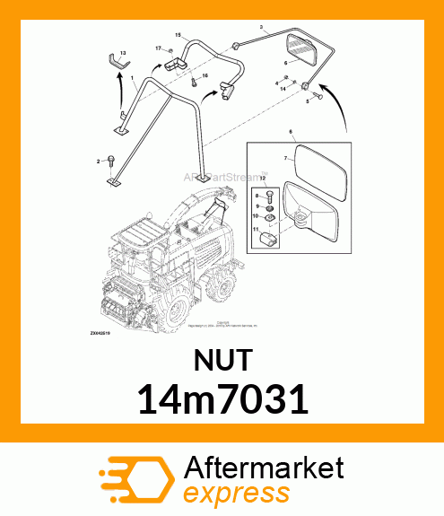 NUT, METRIC, HEX 14m7031