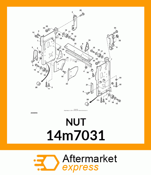 NUT, METRIC, HEX 14m7031