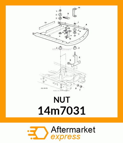 NUT, METRIC, HEX 14m7031