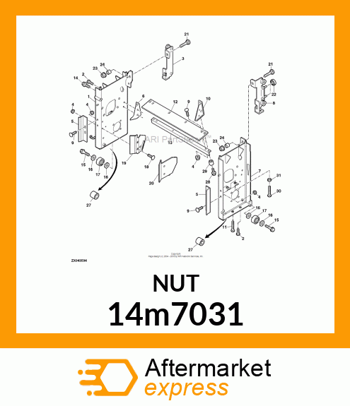 NUT, METRIC, HEX 14m7031