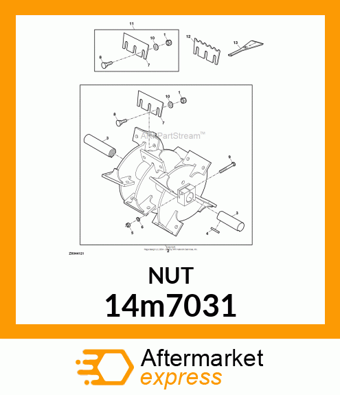 NUT, METRIC, HEX 14m7031