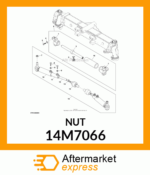 NUT, METRIC, THIN HEX 14M7066