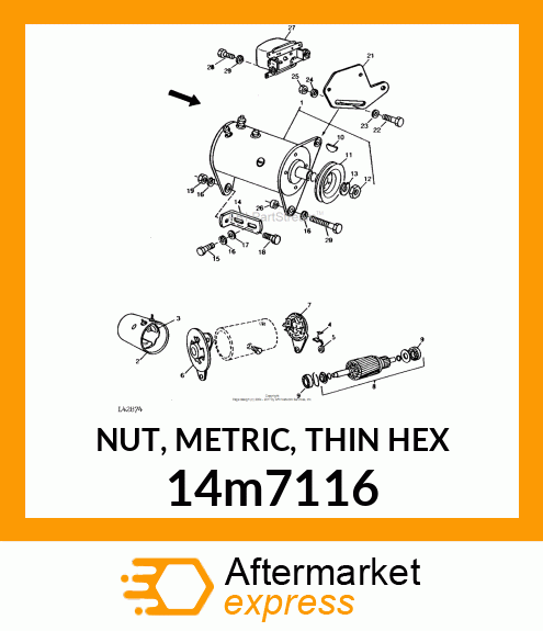 NUT, METRIC, THIN HEX 14m7116