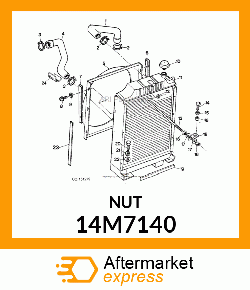 NUT, NUT, HEX. 14M7140