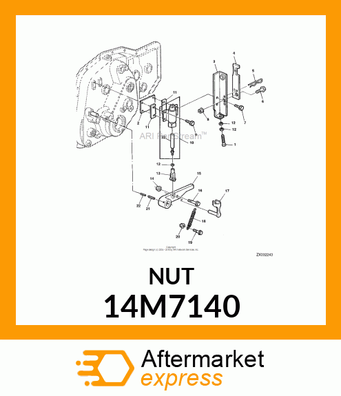 NUT, NUT, HEX. 14M7140