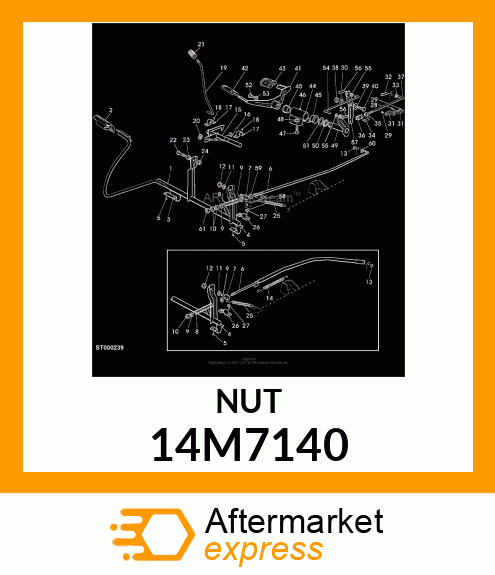 NUT, NUT, HEX. 14M7140