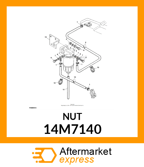 NUT, NUT, HEX. 14M7140