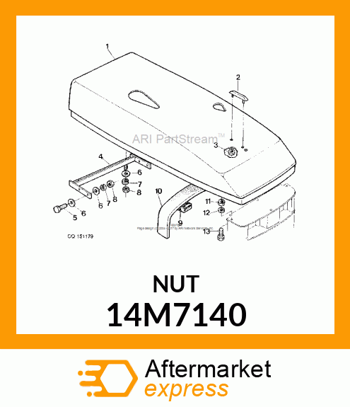 NUT, NUT, HEX. 14M7140