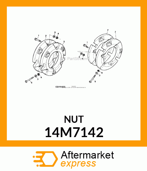 NUT, METRIC, HEX 14M7142