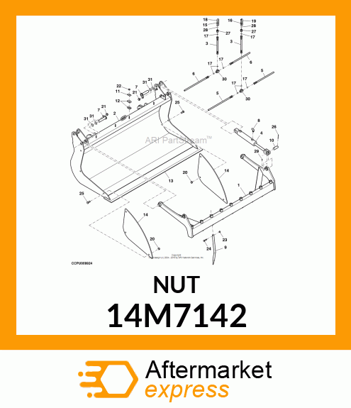 NUT, METRIC, HEX 14M7142