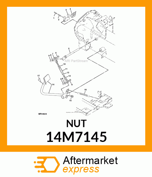 NUT, METRIC, L.H. THREAD HEX 14M7145