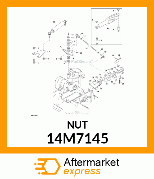 NUT, METRIC, L.H. THREAD HEX 14M7145