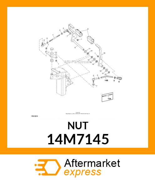 NUT, METRIC, L.H. THREAD HEX 14M7145