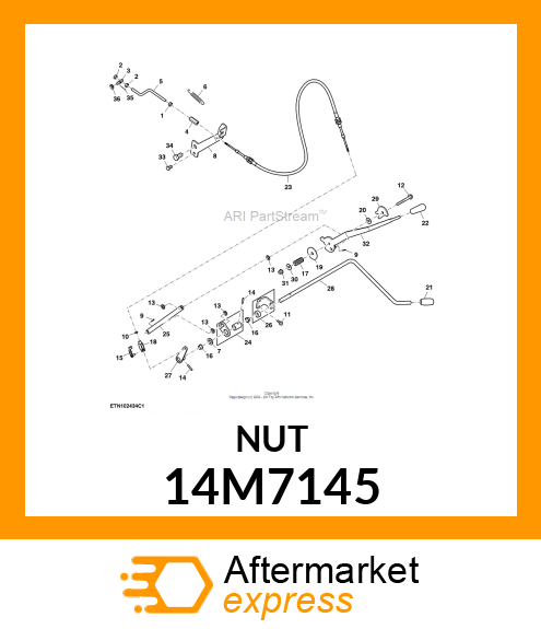 NUT, METRIC, L.H. THREAD HEX 14M7145