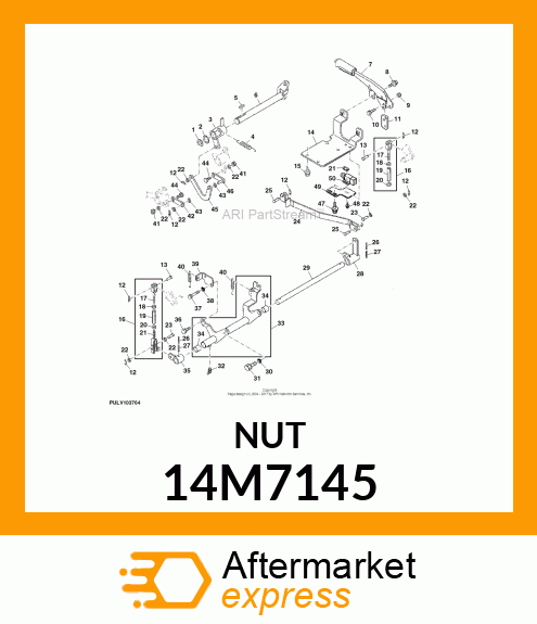 NUT, METRIC, L.H. THREAD HEX 14M7145