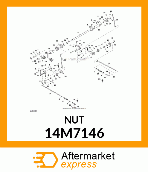 NUT, METRIC, L.H. THREAD HEX 14M7146