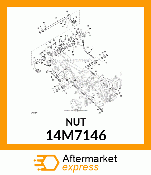 NUT, METRIC, L.H. THREAD HEX 14M7146