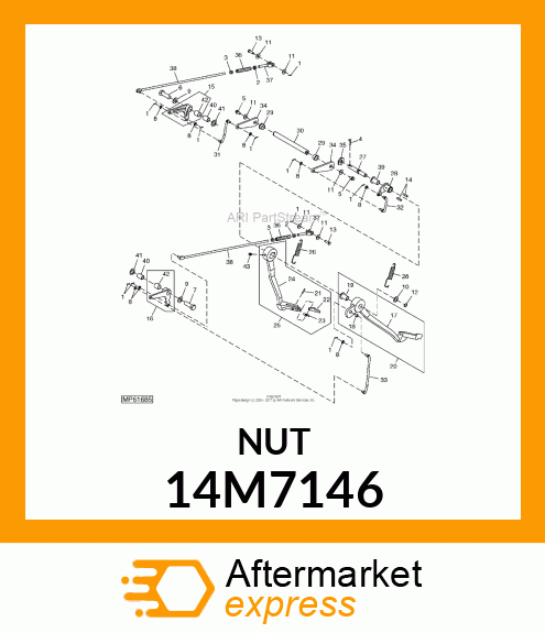 NUT, METRIC, L.H. THREAD HEX 14M7146