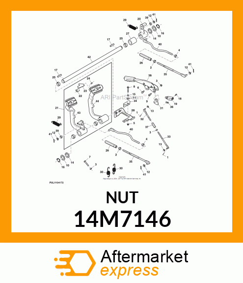 NUT, METRIC, L.H. THREAD HEX 14M7146