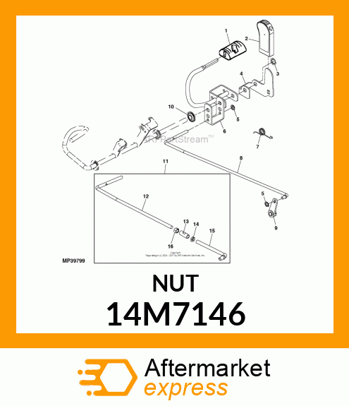 NUT, METRIC, L.H. THREAD HEX 14M7146