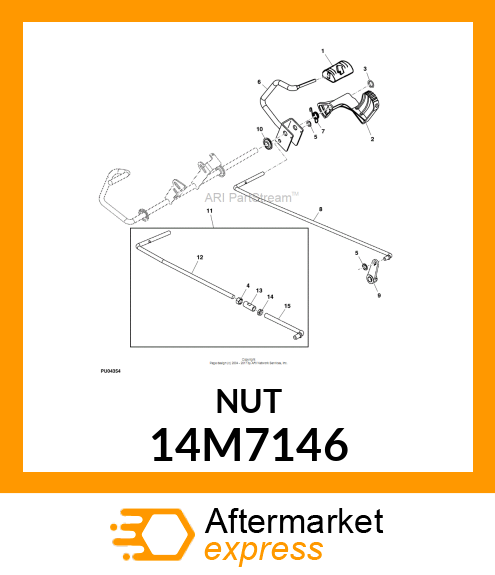 NUT, METRIC, L.H. THREAD HEX 14M7146