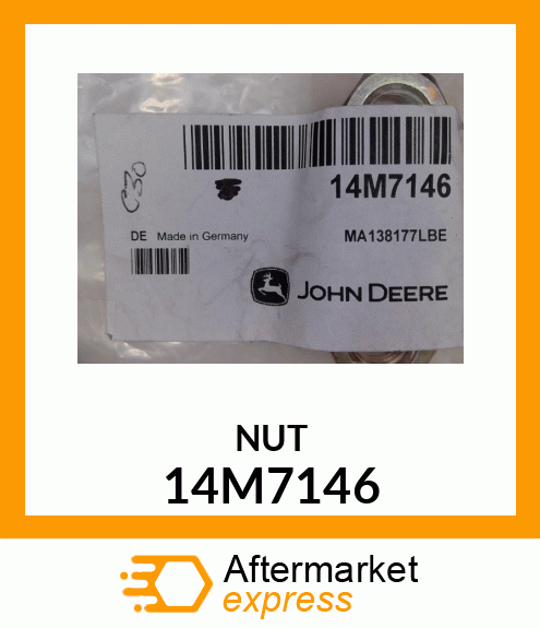 NUT, METRIC, L.H. THREAD HEX 14M7146