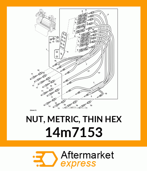 NUT, METRIC, THIN HEX 14m7153