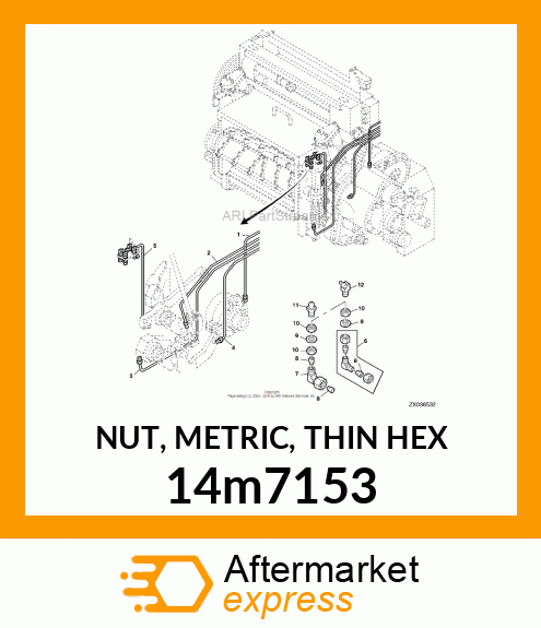 NUT, METRIC, THIN HEX 14m7153