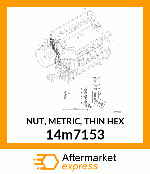 NUT, METRIC, THIN HEX 14m7153