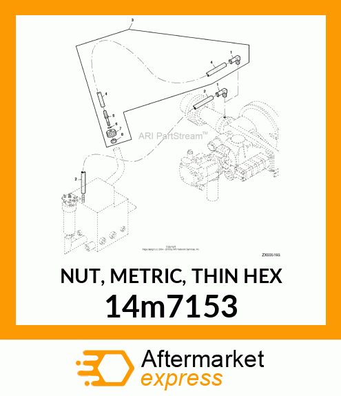 NUT, METRIC, THIN HEX 14m7153